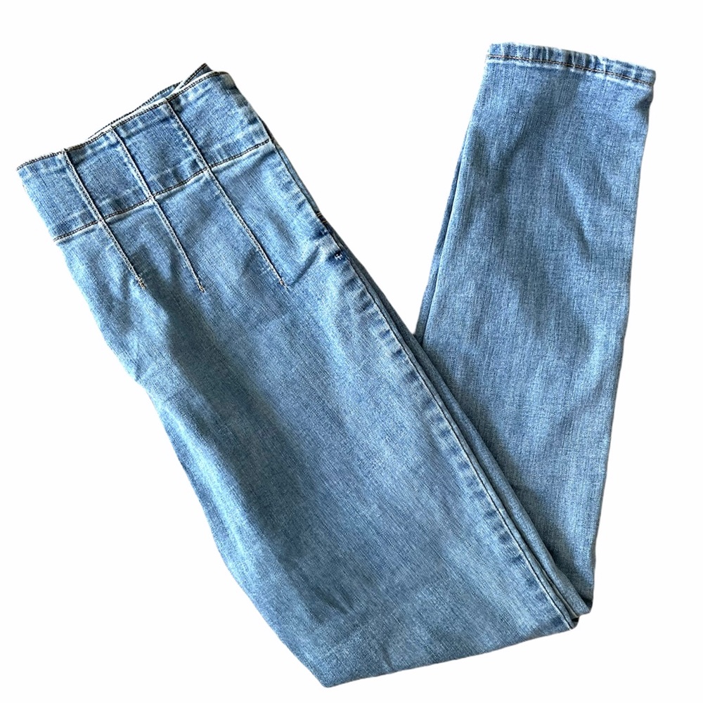 Free People high waisted denim blue jeans